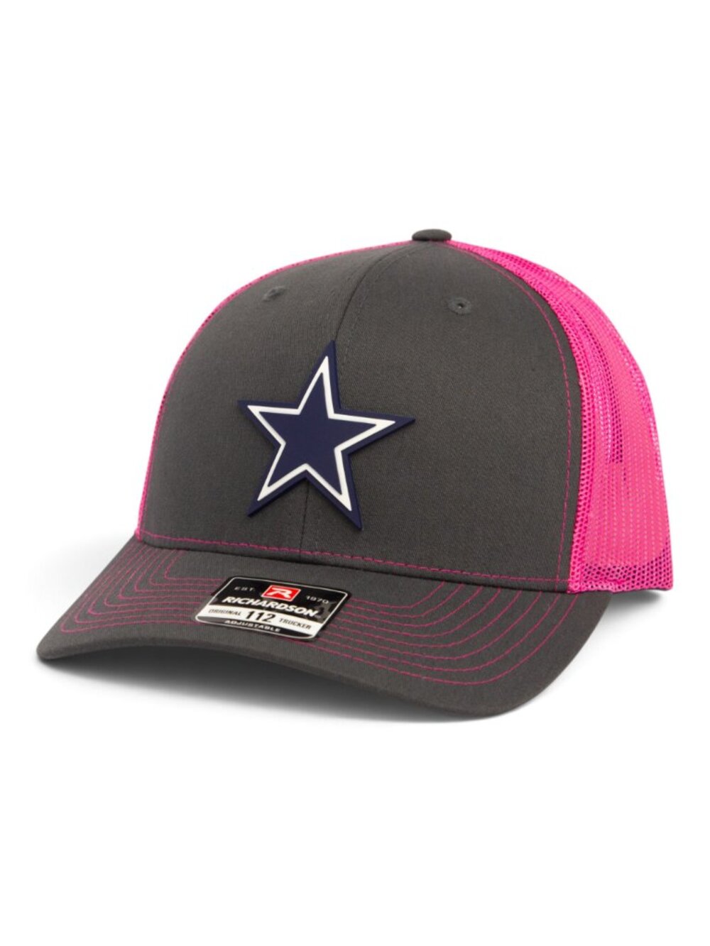 Dallas Cowboys 3D Snapback Trucker Hat- Charcoal/ Pink